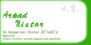 arpad nistor business card